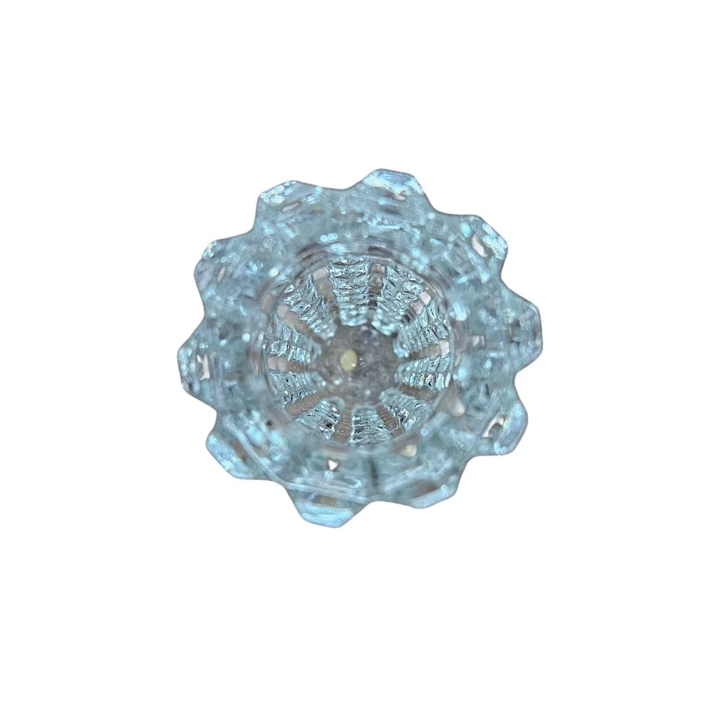 Vintage Clear Pressed Glass Geometric Bud Vase 7 Inch‎ Mid Century Modern